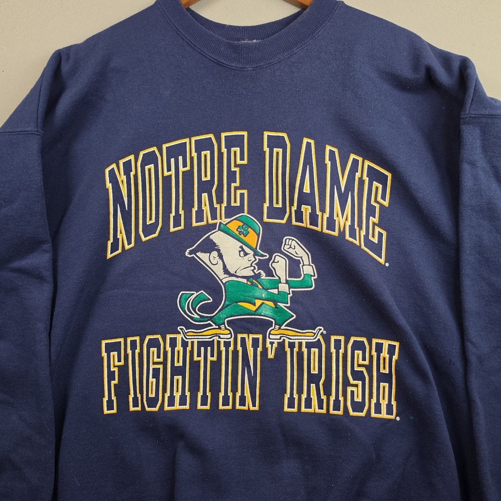 Vintage Champion Notre Dame Fighting Irish Sweatshirt Men 2XL Navy Blue Crewneck - Picture 4 of 10